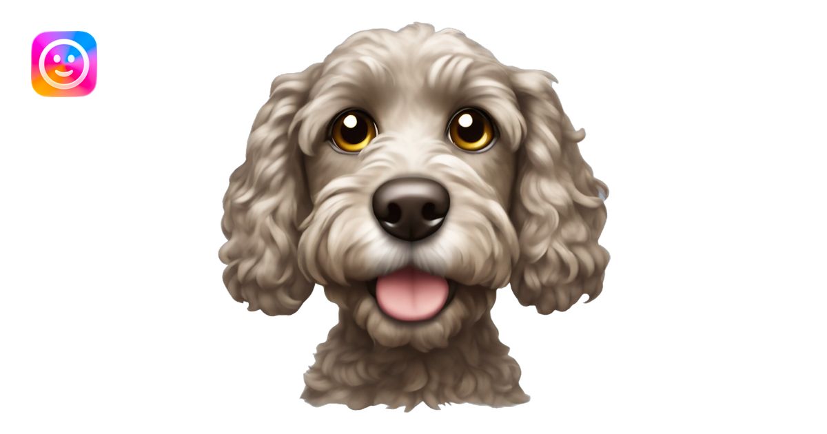 merle brown cockapoo face emoji | AI Emoji Generator