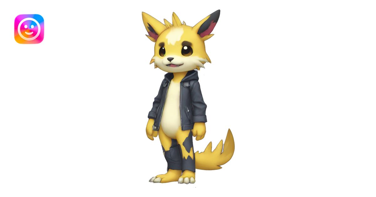 kawaii cool edgy Digimon-Fakemon-animal full body emoji | AI Emoji ...