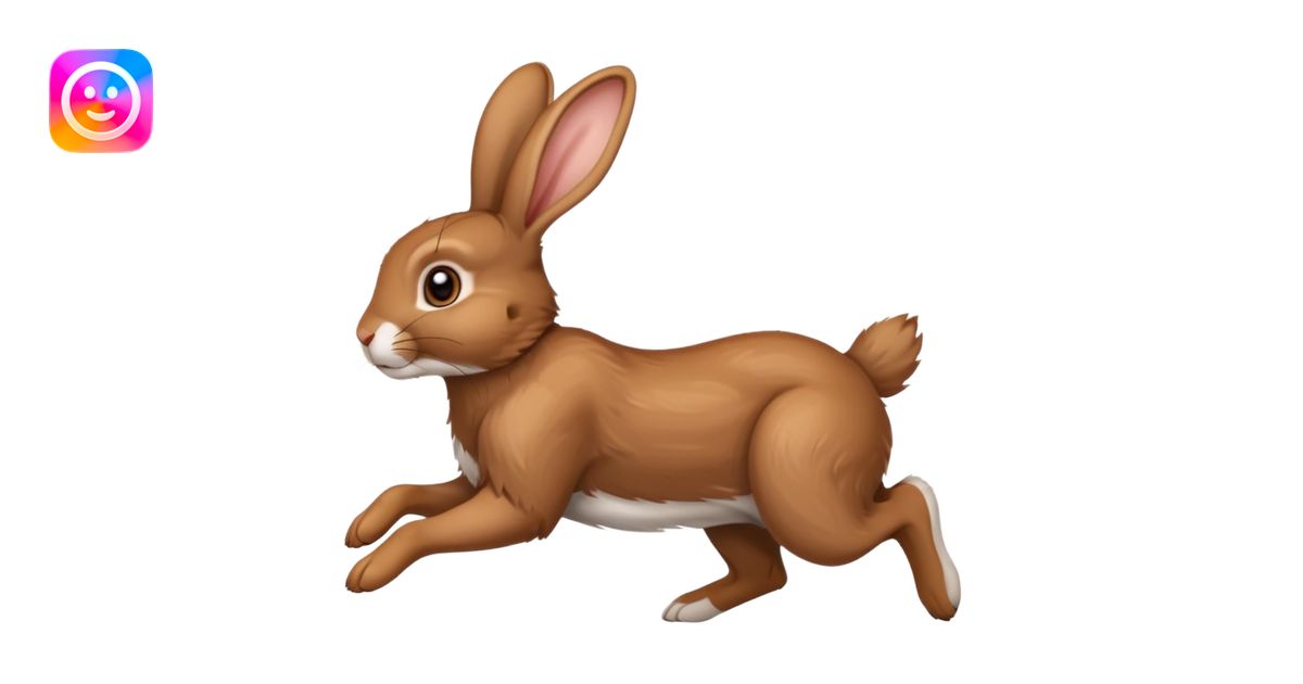 High resolution of a running rabbit emoji | AI Emoji Generator