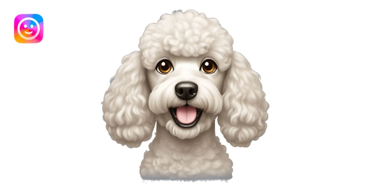 dog face poodle happy emoji | AI Emoji Generator