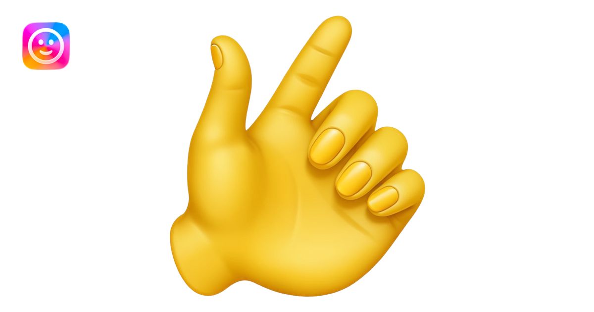 yellow emoji ios style hand making an 'L' shape with his thumb and ...