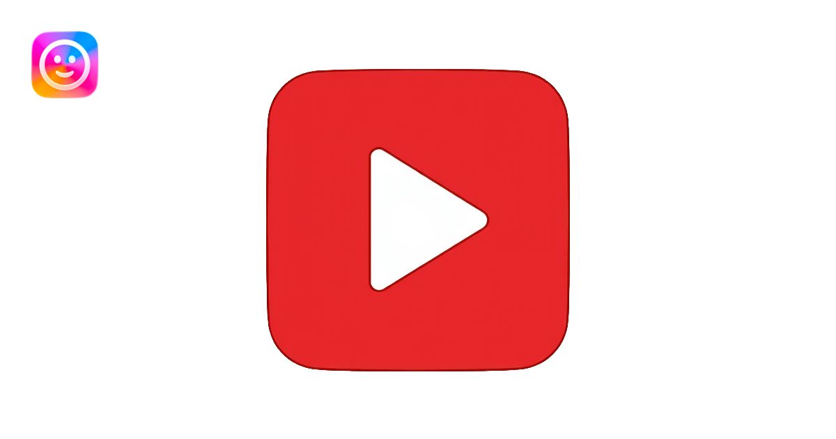 YouTube logo, red rectangle with rounded corners and white play button ...
