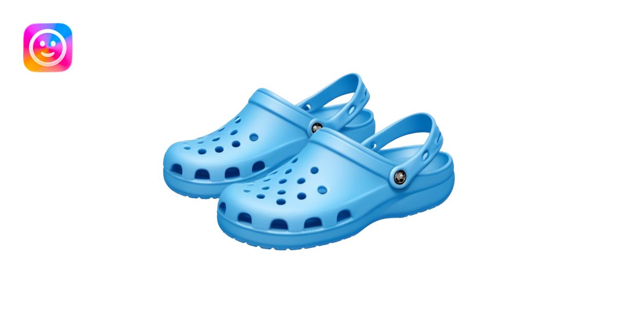 light blue crocs shoes cute emoji | AI Emoji Generator