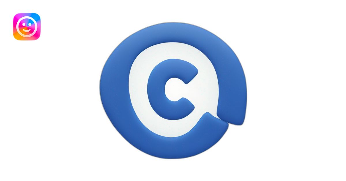 striped blue c logo emoji | AI Emoji Generator