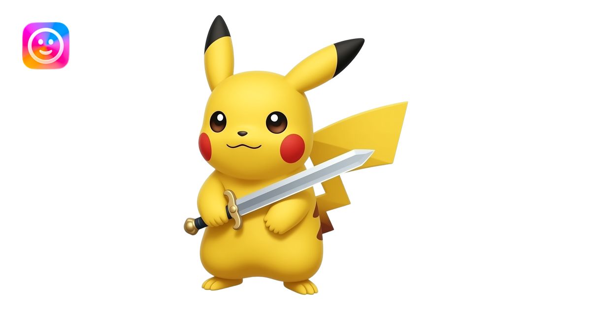 Pikachu with rapier emoji | AI Emoji Generator