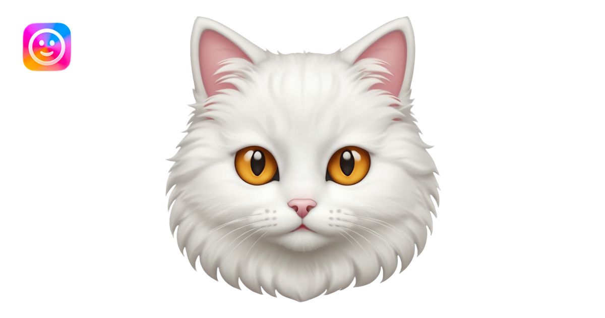 🎧😻🤩 white cat emoji | AI Emoji Generator