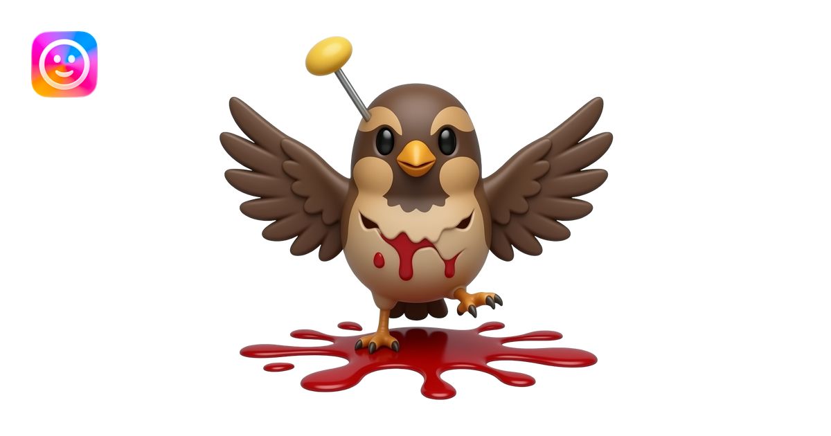 A 3D render iPhone emoji icon of a detailed Brown and red color 3D ...