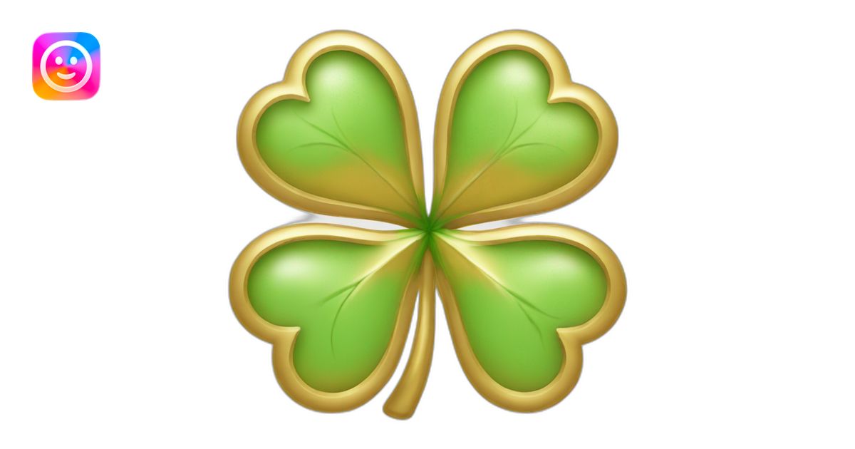 gold outline-four-leaf-clover emoji | AI Emoji Generator