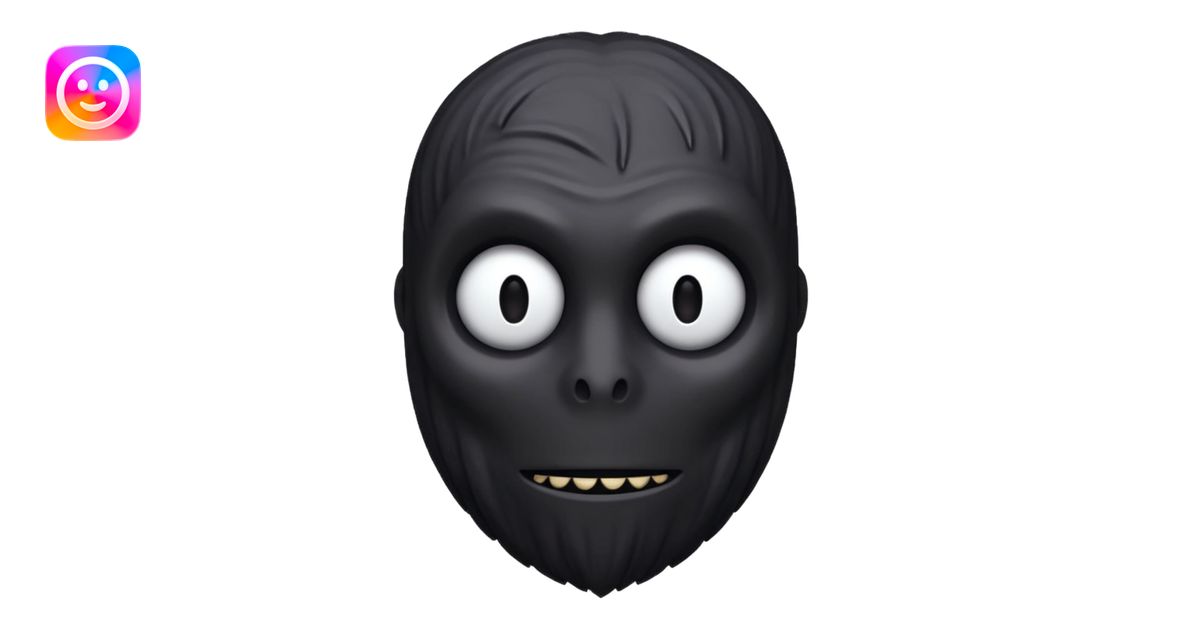 creepy monster black long head faceless no mouth no eyes emoji | AI ...