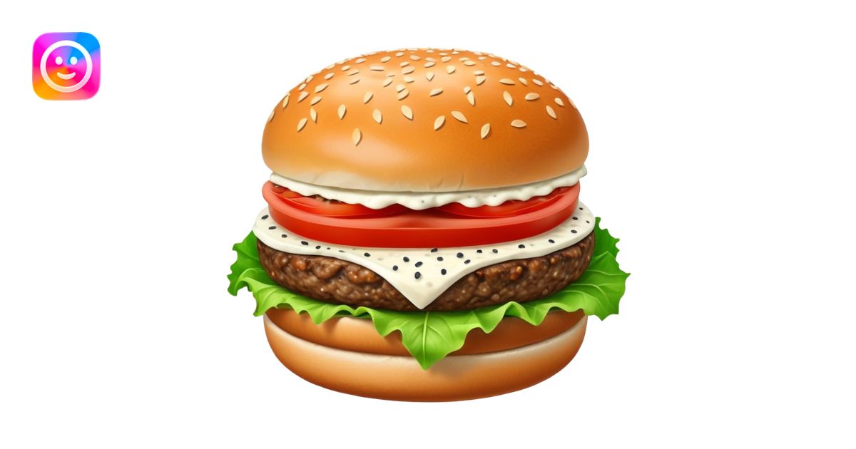 Hamburger with ricotta cheese inside emoji | AI Emoji Generator