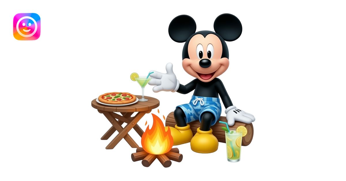Mickey Mouse wear blue camouflage swimming underwear leather shorts at ...