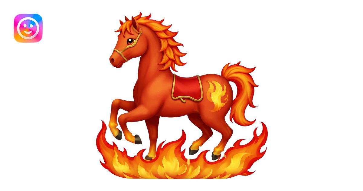fire horse emoji to push notification . more fire on the horse look ...