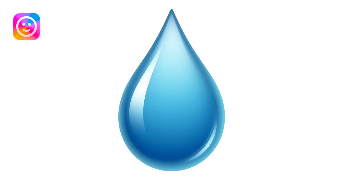 Single blue water droplet. Classic emoji, subtle shading, matte colors ...