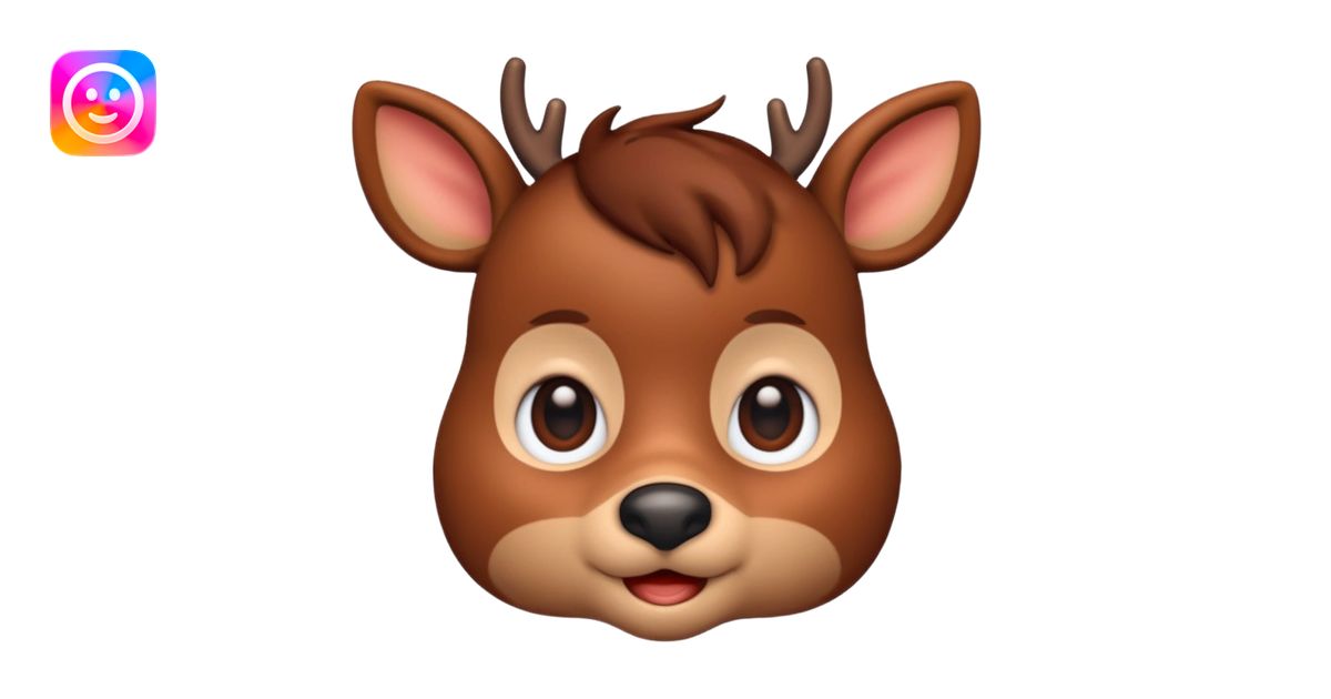Rudolph cute face emoji for slack simple with hair, like the first one ...