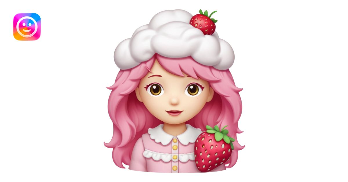 Strawberry shortcake, cutecore emoji | AI Emoji Generator