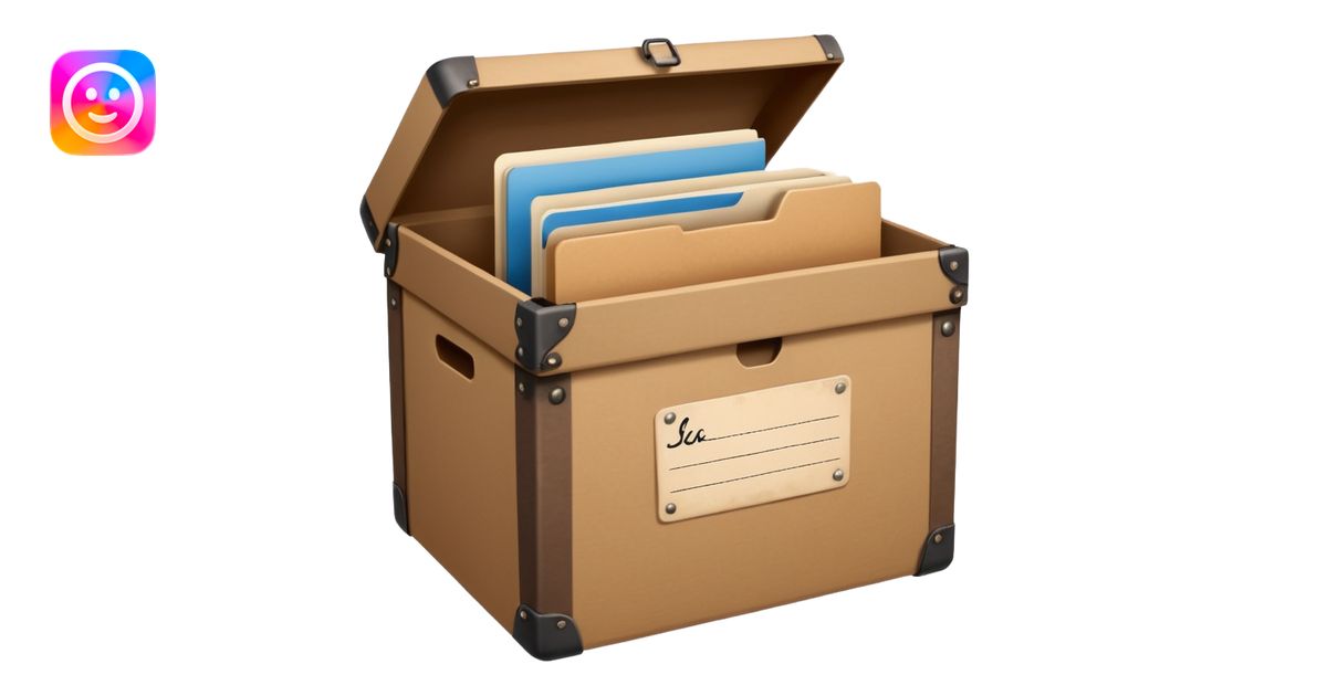 file storage box with label emoji | AI Emoji Generator