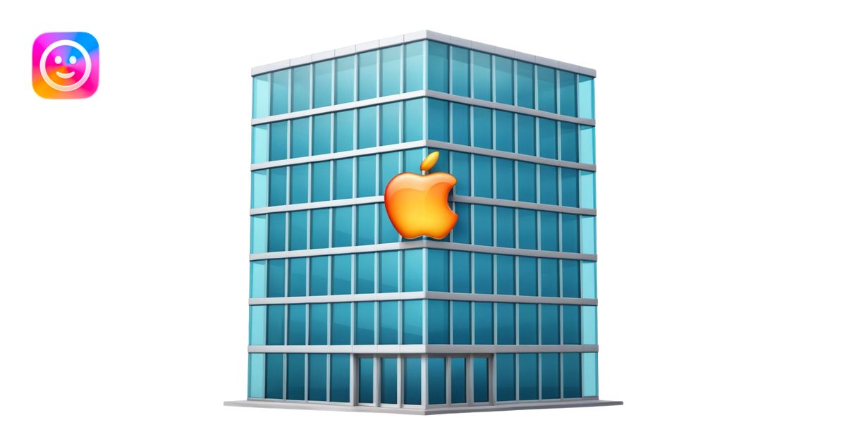 modern office building, apple emoji style, represents company ...