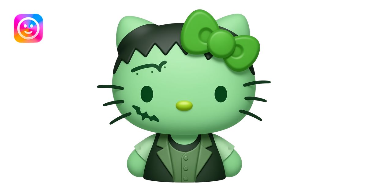 Pretty Hello kitty green Frankenstein Halloween in color mint green ...