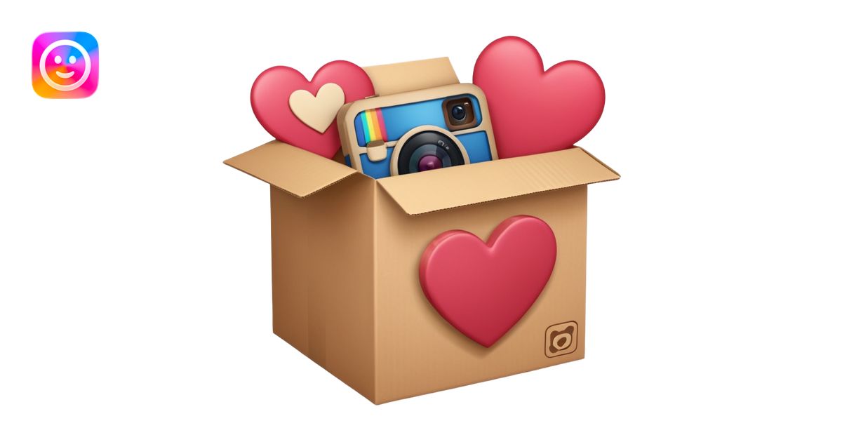 a box with an instagram logo on its face, open with swipe files inside ...