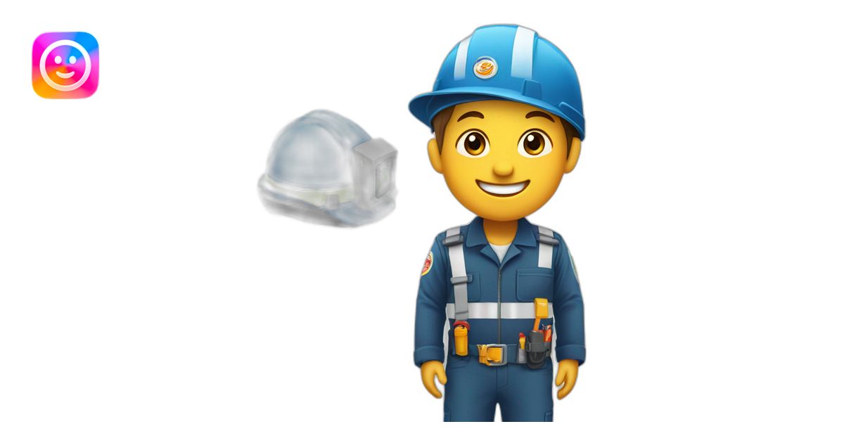An little kid with engineer uniform. Logo “FE” as logo on his hat ...
