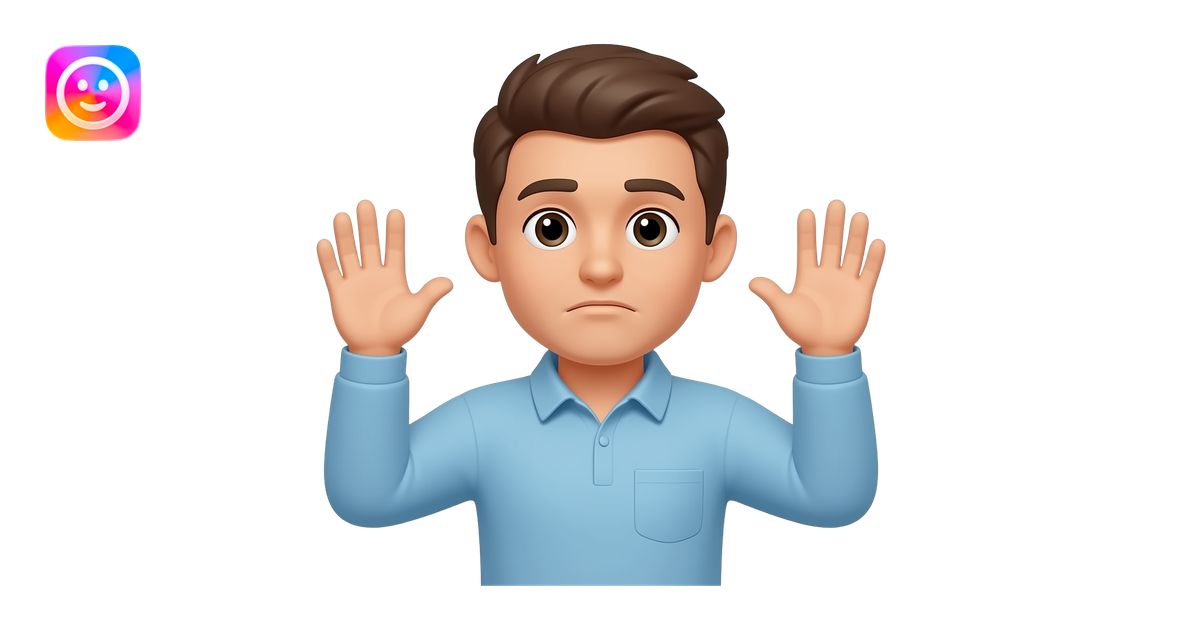 Flat vector emoji of a person shrugging, open palms up, throwing hands ...
