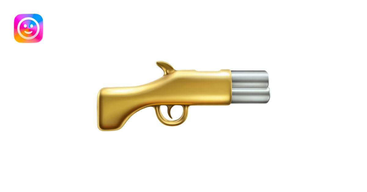Golden hunting rifle with a silver barrel emoji | AI Emoji Generator