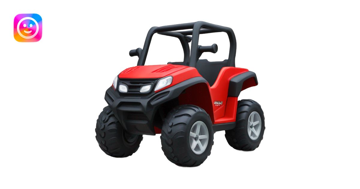 red ride on toy UTV for kids emoji | AI Emoji Generator