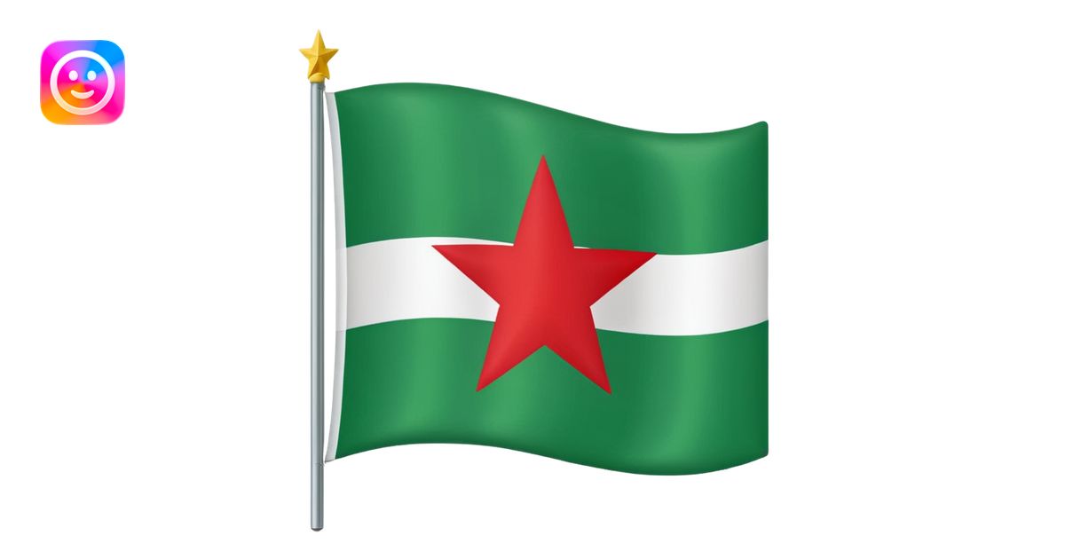Create a flag tricolour of green, white, and red, with a black star ...