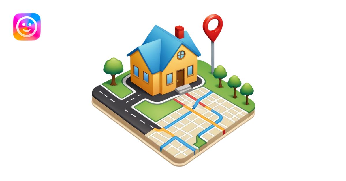 road map with home on it emoji | AI Emoji Generator