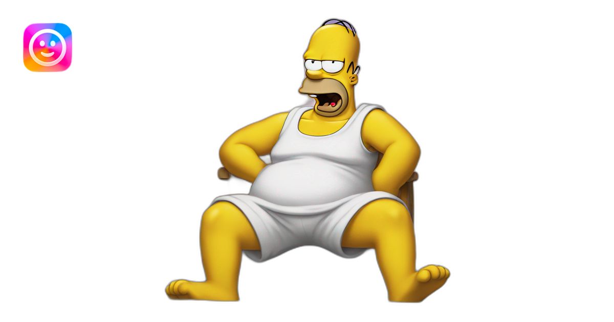 Homer Simpson qui rit emoji | AI Emoji Generator