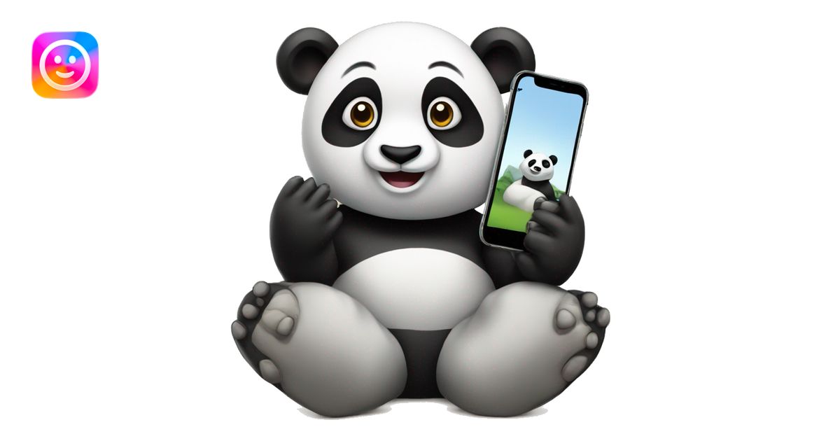 Panda with iPhone emoji | AI Emoji Generator