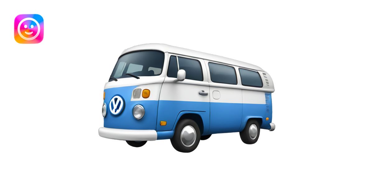 A blue and white vw bus emoji | AI Emoji Generator