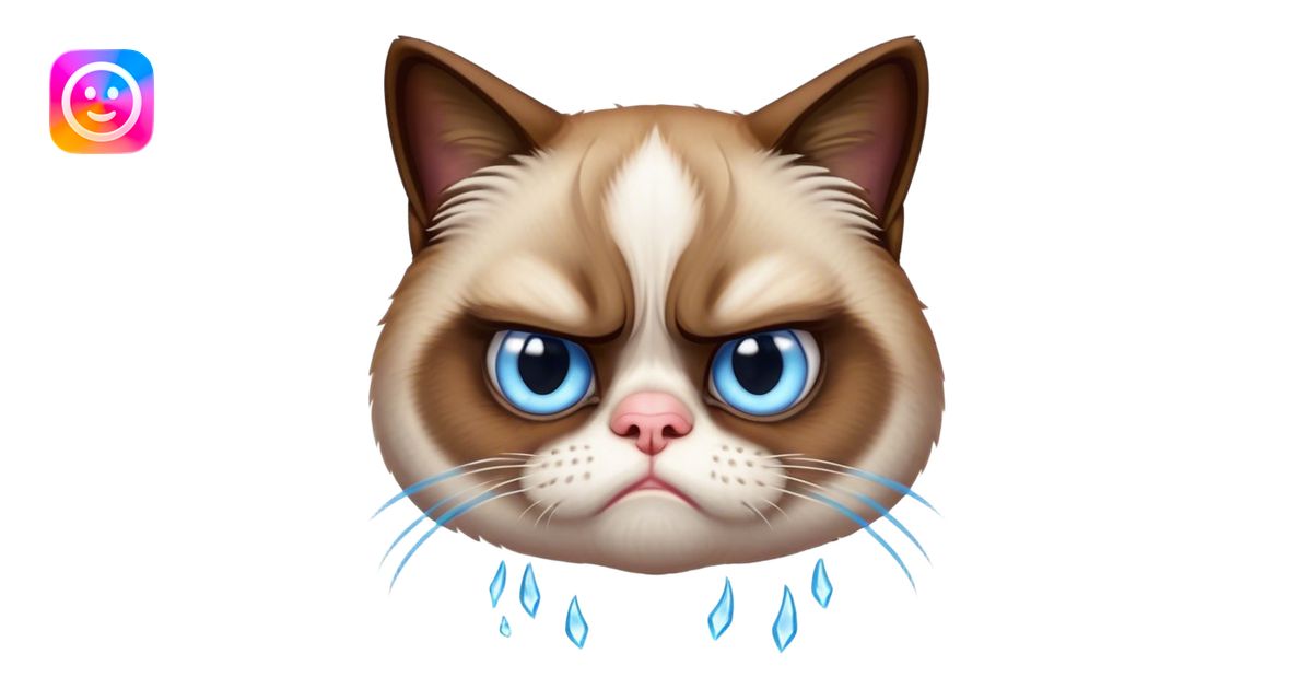 Cinematic Meme-Worthy Grumpy Cat meme Portrait Emoji, Head held high ...