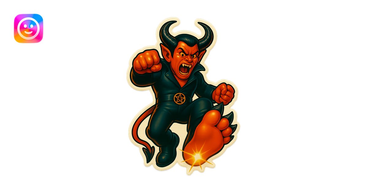 Create an image of the character performing a big, dramatic stomp with ...