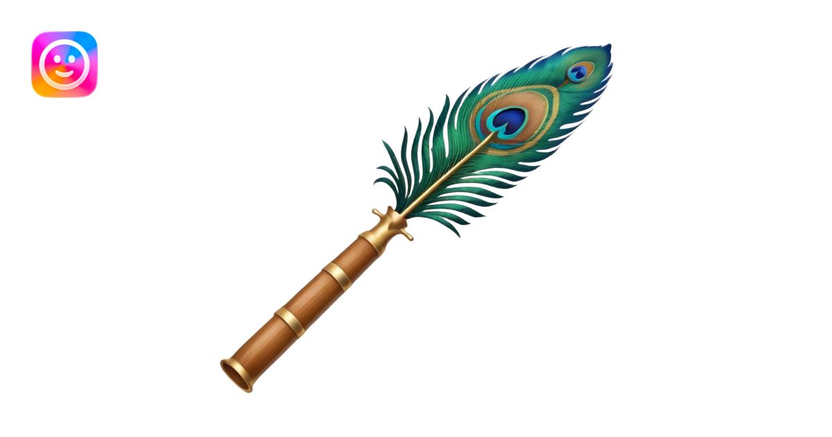 Peacock feather and flute emoji | AI Emoji Generator