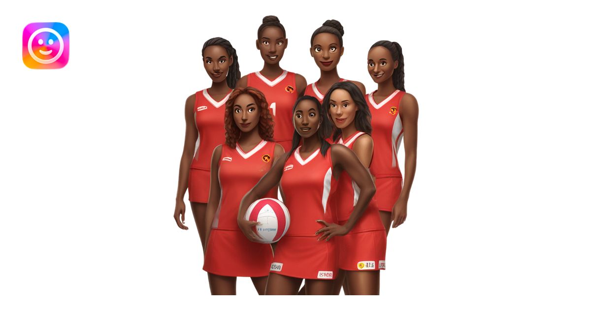 Red Devils netball team ladies emoji | AI Emoji Generator