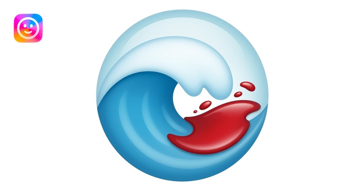 wave of water crashing into a wave of blood circular icon to copy/paste ...