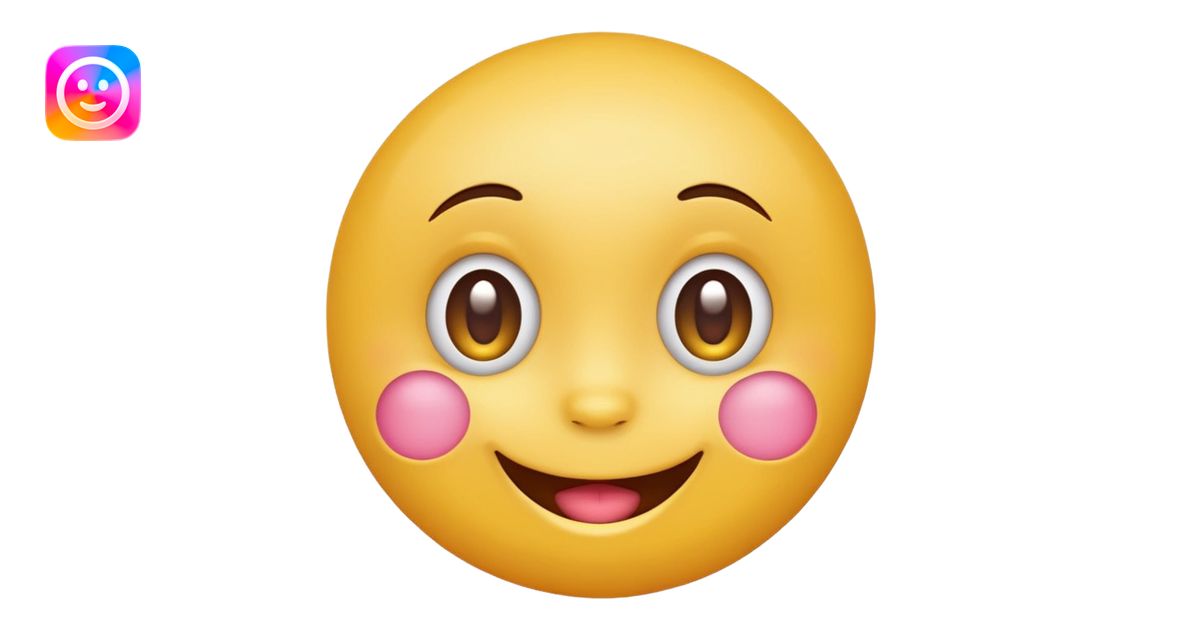 Emoji, yellow round playful smiling face emoji | AI Emoji Generator