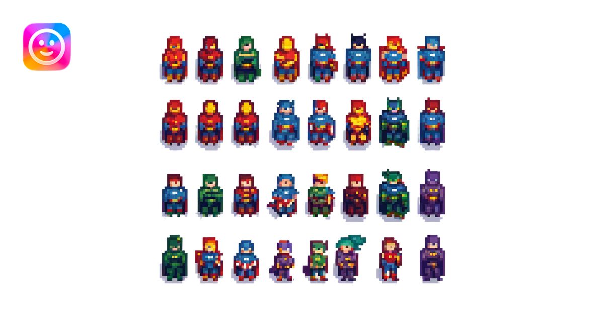 super men in pixel art style illustration | AI Emoji Generator