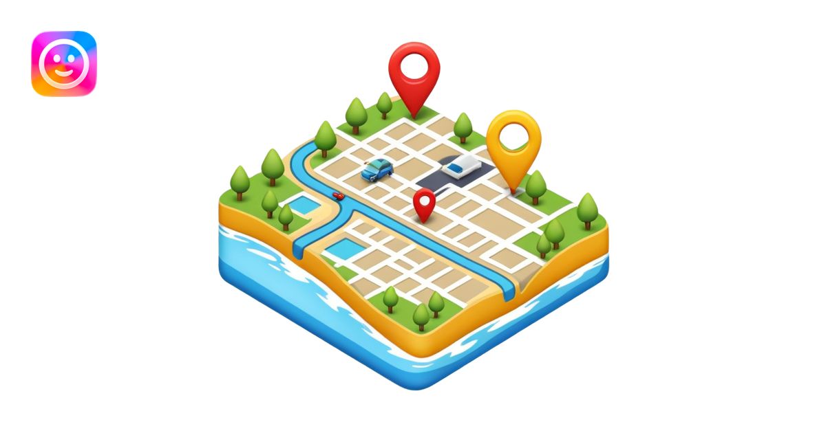 GPS Map emoji | AI Emoji Generator