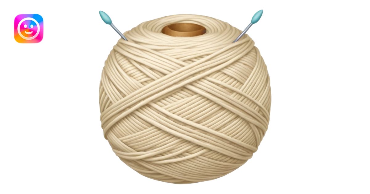 ball of knitting thread milk colour without anything emoji | AI Emoji ...