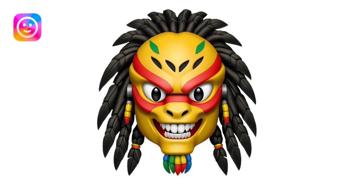 smiling predator from movie predator with rasta emoji | AI Emoji Generator
