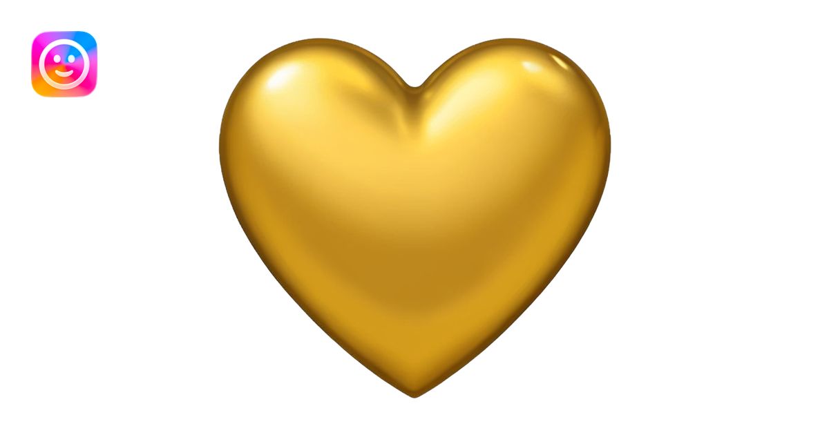 yellow heart with metallic gold finish emoji | AI Emoji Generator