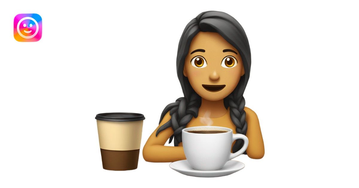 Chica tomando un café emoji | AI Emoji Generator