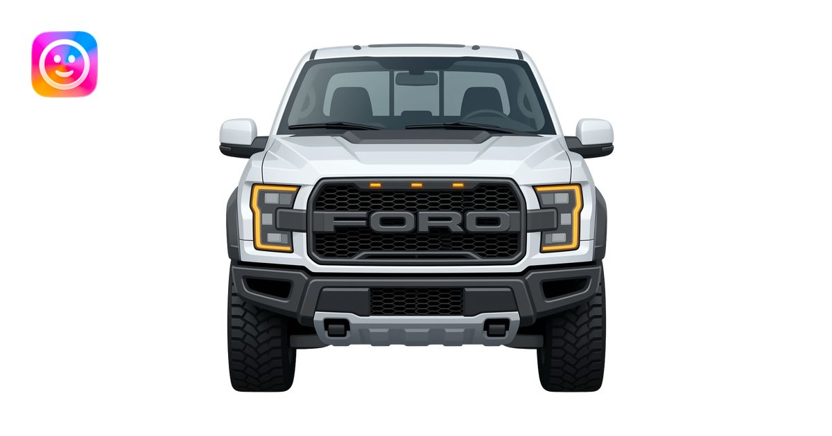 Create a white 2026 ford raptor 37 performance emoji | AI Emoji Generator