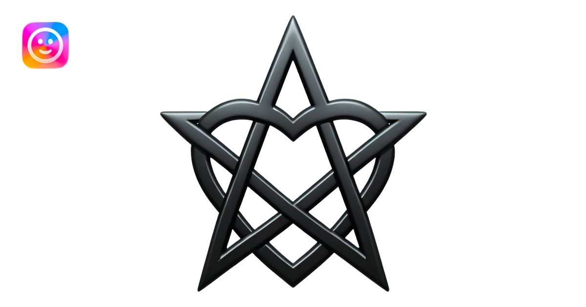 Black heartagram emoji | AI Emoji Generator