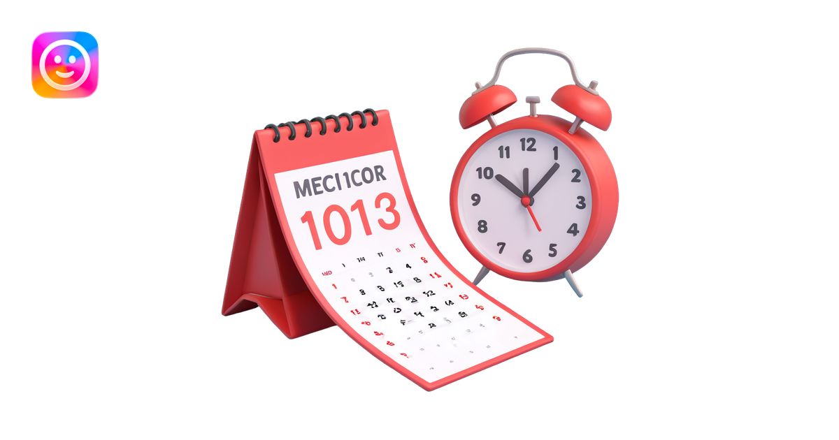 scheduled-icon-3d-style-vibrant-with-a-calendar-and-clock-emoji-ai