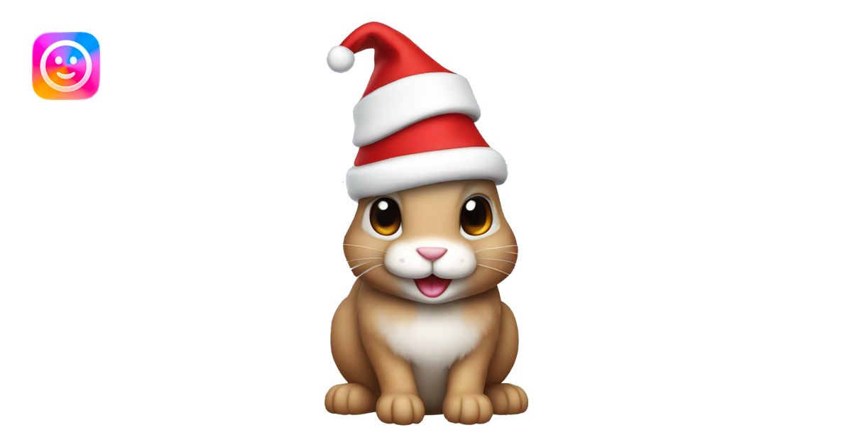 rabbit with christmas hat emoji | AI Emoji Generator