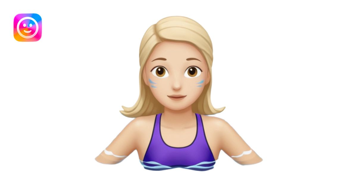 Girl swimming backstroke emoji | AI Emoji Generator