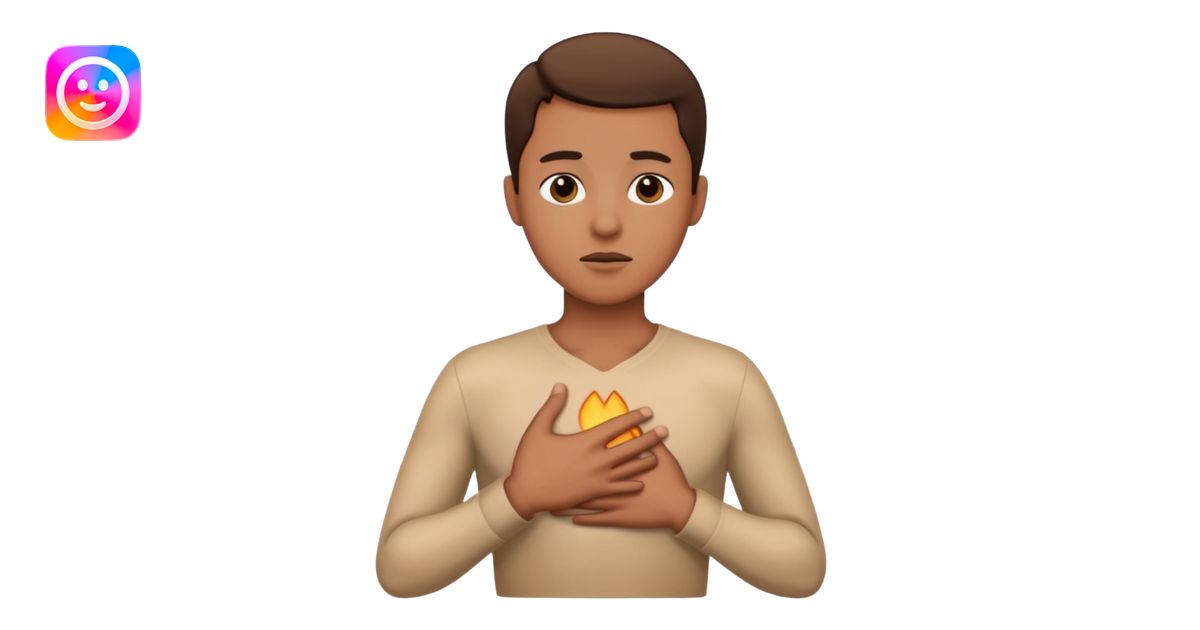 Person with hand on the chest as a dramatic gesture emoji | AI Emoji ...